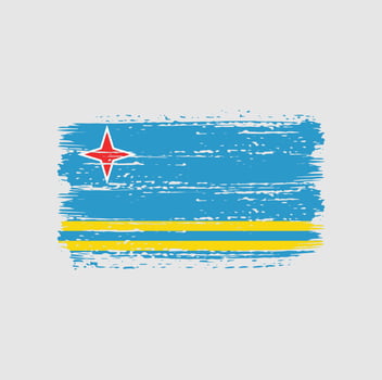 Aruba Flag Brush Strokes. National Flag vector
