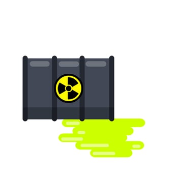 Barrel of radioactive waste. vector