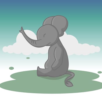 ilustration vector elephant character suitable for children product