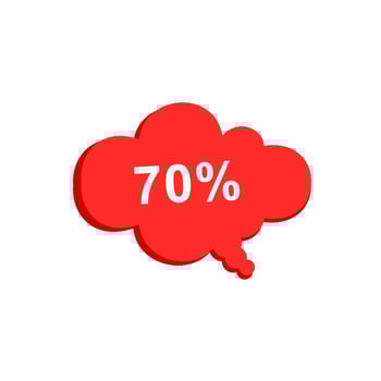 3D discount number on speech bubble. Offer sale discount label design. Discount tags collection with percent. Vector illustration percent sale promotion tag for banner, sticker, tag, badge template.