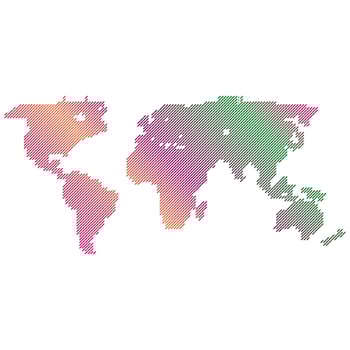 World map in dotted style. Halftone style. vector