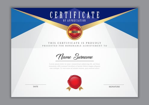 Certificate template modern style vector