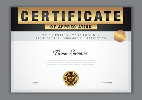 Certificate Template With Ornament vector