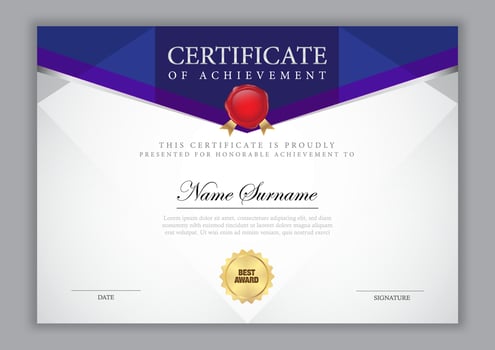 Certificate template modern style vector