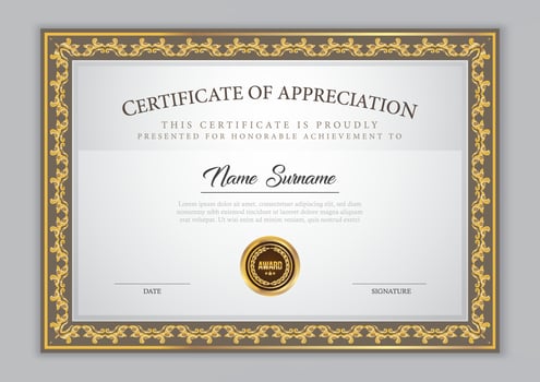Certificate Template With Ornament vector