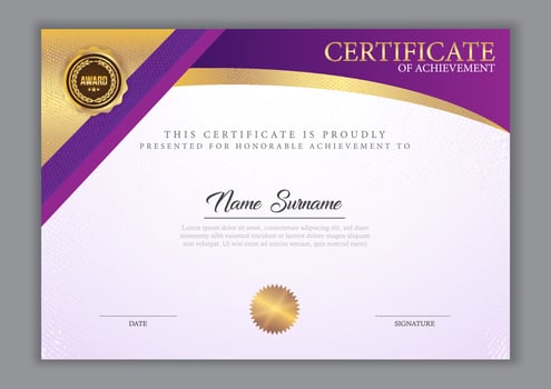 Certificate template modern style vector