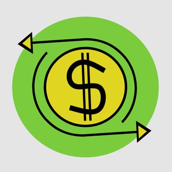 Graphic vector illustration of cash flow. Suitable for business or company icon