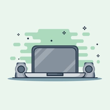 Laptop Cartoon Illustrations vector