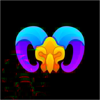 goat gradient logo design vector