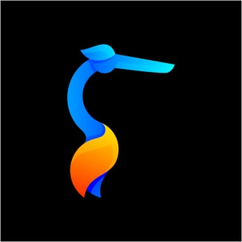 colorful pelican logo design vector
