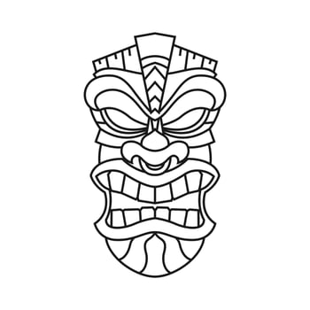 tiki line art logo design vector