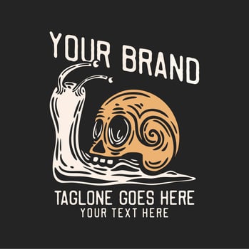 skull snail house vintage t shirt design template vector