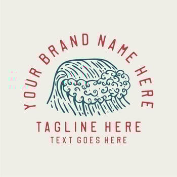 wave vintage t shirt design template vector