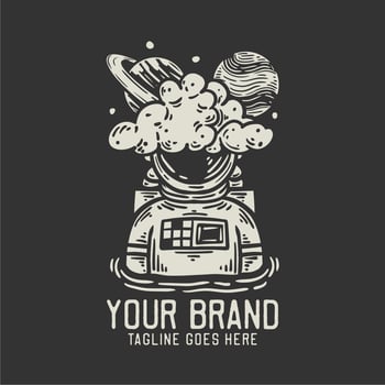 outer space astronaut vintage t shirt design template vector