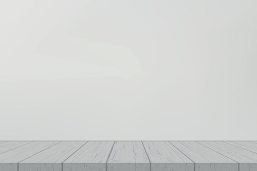 Empty shelf on white wall Template for your design vector