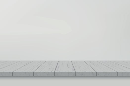 Empty shelf on white wall Template for your design vector