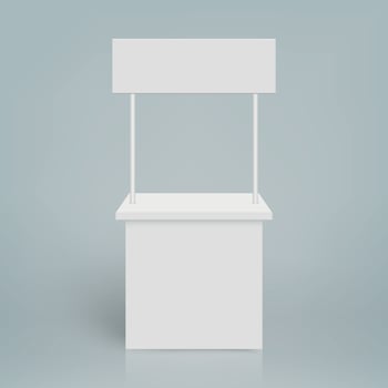 blank trade show booth. Round promo stand for your design vector