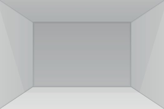 Empty show room with square corner. for your design vector