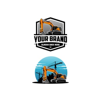 set of excavation logo vector