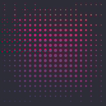 halftone vector background with colorful dots on dark