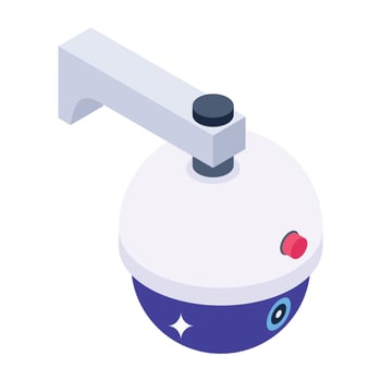 Cctv  security camera, surveillance eye icon in isometric style vector