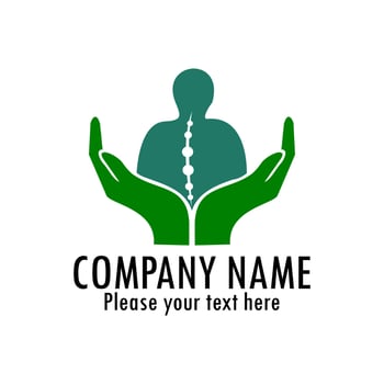 Backbone health symbol logo template illustration vector