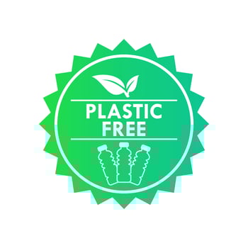 Plastic free logo template illustration. suitable for medical, brand, product label, mark, company, industrial, food, etc vector