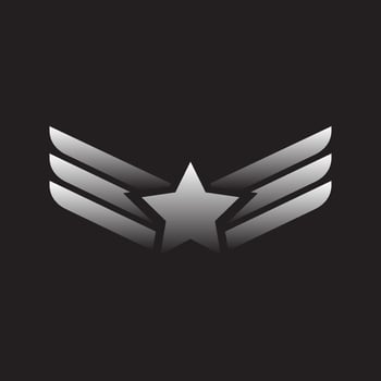 Wings silver emblem vector