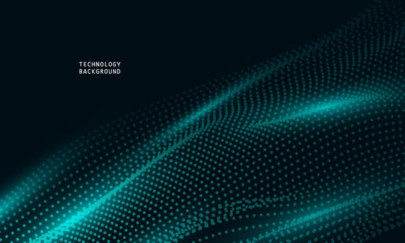 abstract wave technology background with blue light smooth and flow. vector