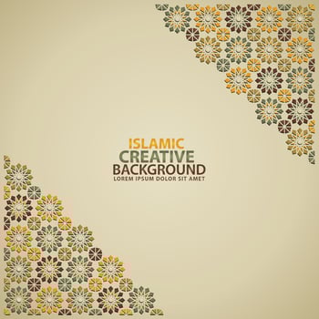 Islamic ornament of mosaic for greeting card background template vector
