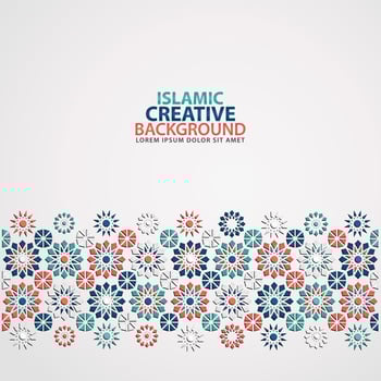 Islamic ornament of mosaic for greeting card background template vector