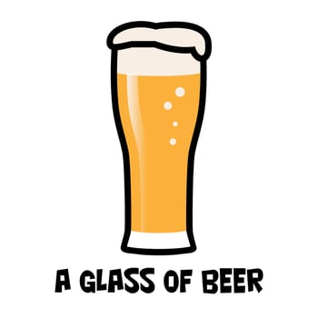 a glass of beer flat design logo weizen glass vector