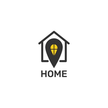 Home Pin Map Logo. Vector Design.
