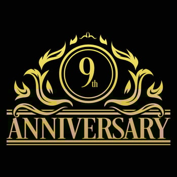 Luxury 9th anniversary Logo illustration vector.Free vector illustration