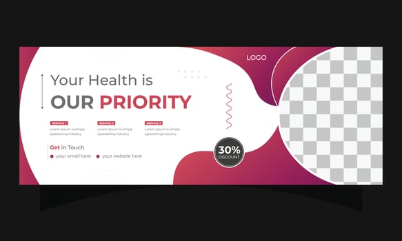 Medical social media cover design vector