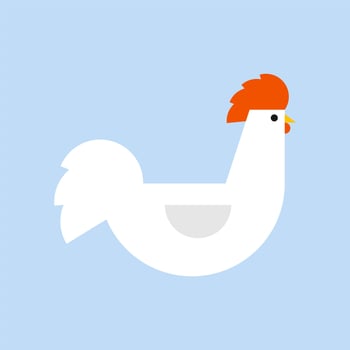 Chicken, rooster logo. Flat Elements. Vector illustration hen . Label for market, farm, zoo, veterinary clinic. Flat modern design. Stylized cock