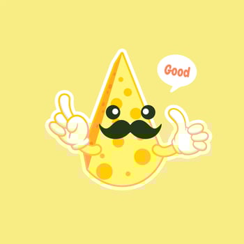 cute and kawaii awaii cheese character. Funny happy smiling cheese. Flat cartoon character illustration icon. Happy funny asian character for children's restaurant menu, Fast Food sticker vector