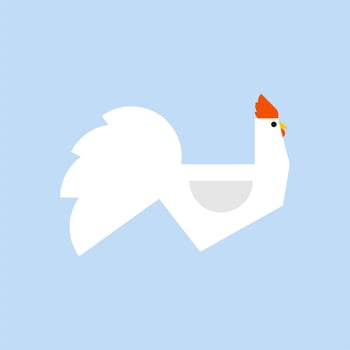 Chicken, rooster logo. Flat Elements. Vector illustration hen . Label for market, farm, zoo, veterinary clinic. Flat modern design. Stylized cock