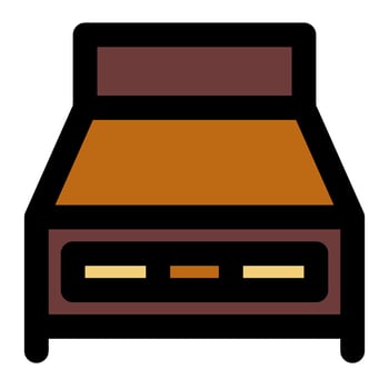 Bed with filled line icon suitable for home icon set vector
