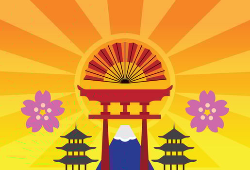 Culture and symbols of Japan vector
