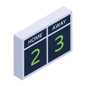 Trendy design of digital scoreboard icon, editable vector