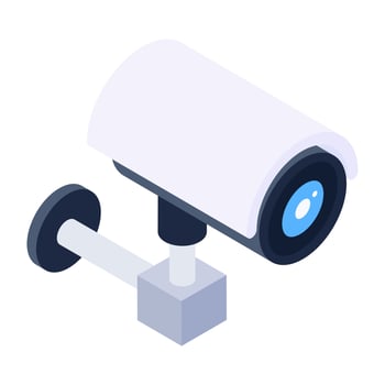 Cctv  camera, surveillance eye icon in isometric style vector