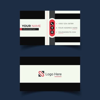 modern business card template minimal and clean red and black ready for print vector