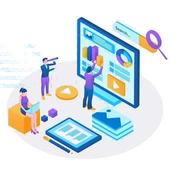 Software infographics, code place, idea for designer content. UI design concept with character and text. Programming seo phone vector illustration. Flat isometric concept with characters.