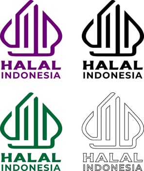 set of icons new halal logo Indonesia vector