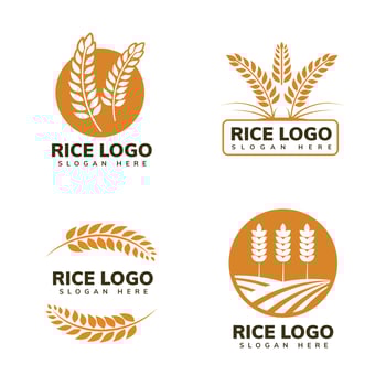 rice logo design vector