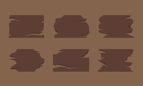Broken board icon set vector