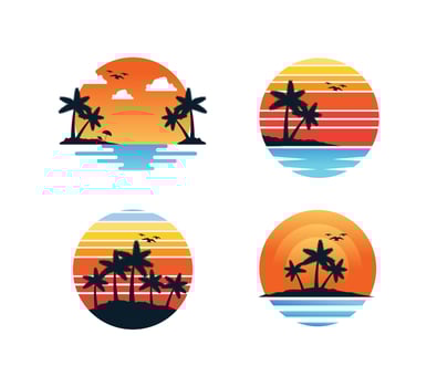 beach logo set vector