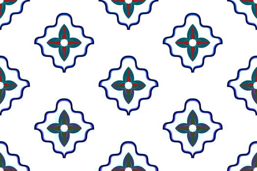 Moroccan ikat ethnic seamless pattern design. Aztec fabric carpet mandala ornament native boho chevron textile decoration wallpaper. Tribal turkey African Indian traditional embroidery vector