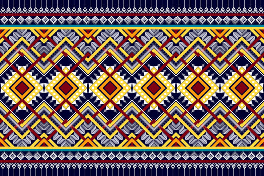Ethnic geometric seamless pattern design. Aztec fabric carpet mandala ornament chevron textile decoration wallpaper. Tribal turkey African Indian traditional embroidery vector background